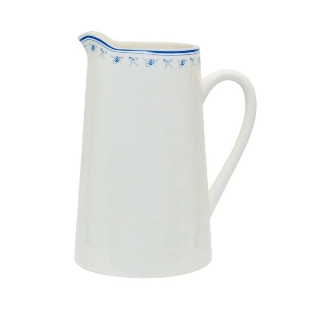 My Texas House Blue White Floral Stoneware Pitcher 3qt Toile Americana‎ Decor